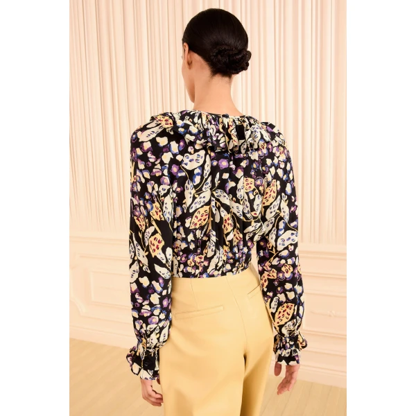 Ulla Johnson Celesta Ruffled Blouse in Botanica