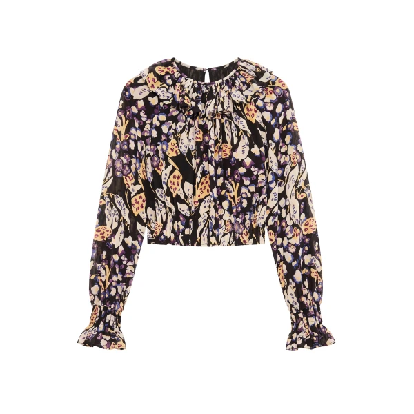 Celesta Ruffled Blouse in Botanica