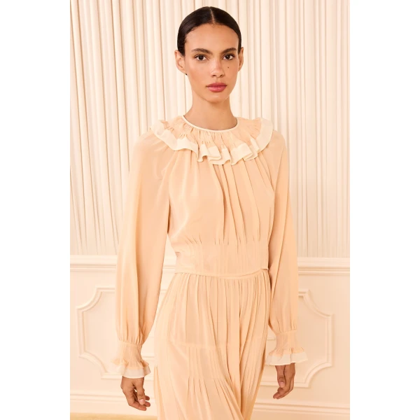 Ulla Johnson Celesta Ruffled Blouse in Peony