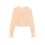 Ulla Johnson Celesta Ruffled Blouse in Peony | Blouse | Coveti