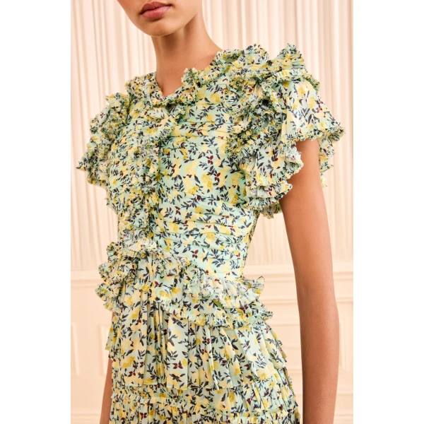 Ulla Johnson Corinne Ruffle Top in Acacia