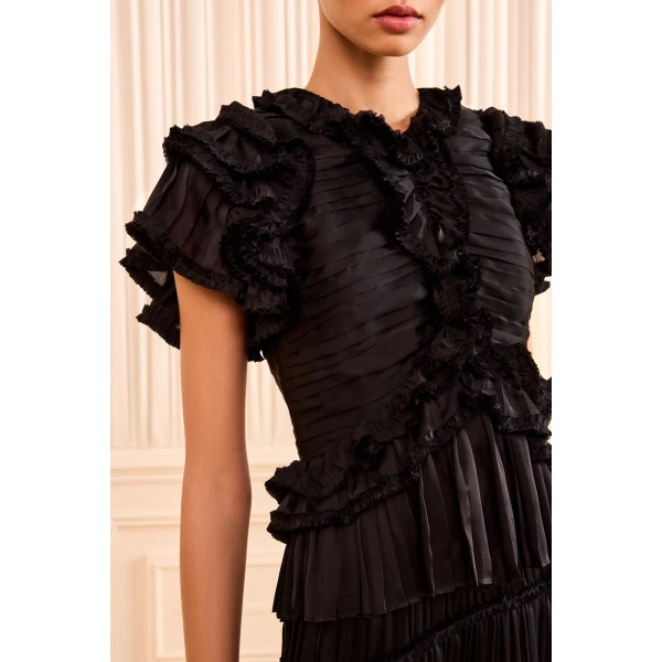 Ulla Johnson Corinne Ruffle Top in Noir