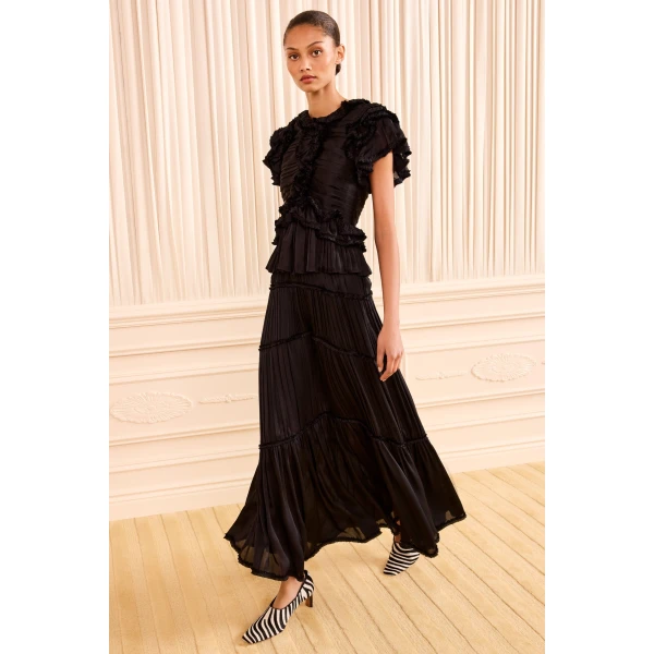 Ulla Johnson Corinne Ruffle Top in Noir