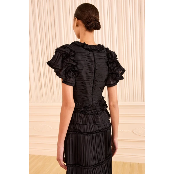 Ulla Johnson Corinne Ruffle Top in Noir