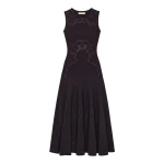 Ulla Johnson Corinthia Knit Dress in Noir | Midi Dresses | Coveti