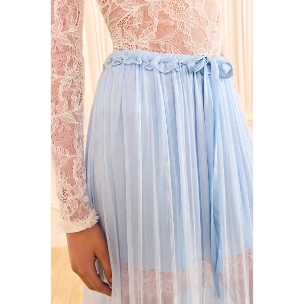 Ulla Johnson Delphina Lace Skirt in Hydrangea