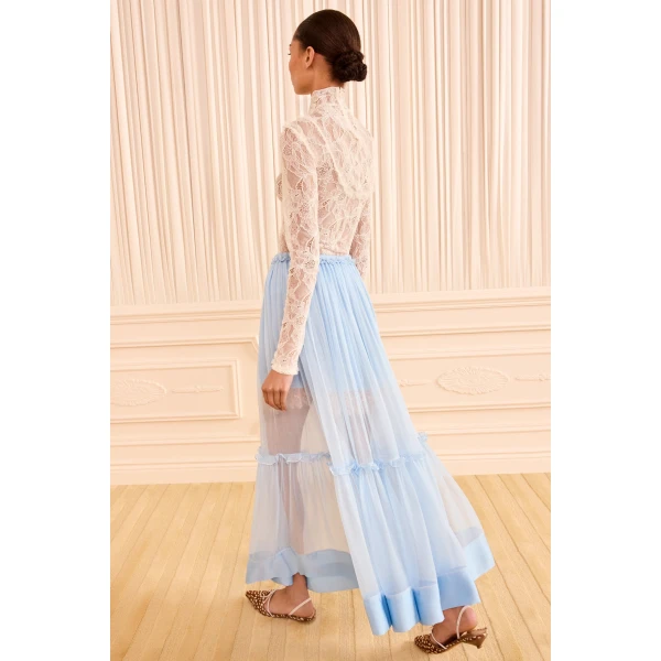 Ulla Johnson Delphina Lace Skirt in Hydrangea