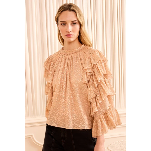 Ulla Johnson Elara Ruffle Top in Cosmos