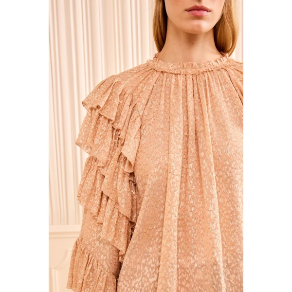 Ulla Johnson Elara Ruffle Top in Cosmos
