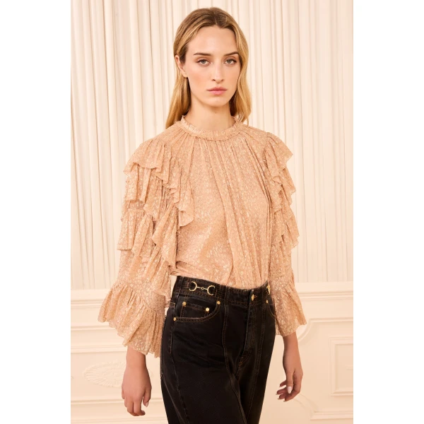 Ulla Johnson Elara Ruffle Top in Cosmos