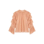 Ulla Johnson Elara Ruffle Top in Cosmos | Long Sleeve | Coveti