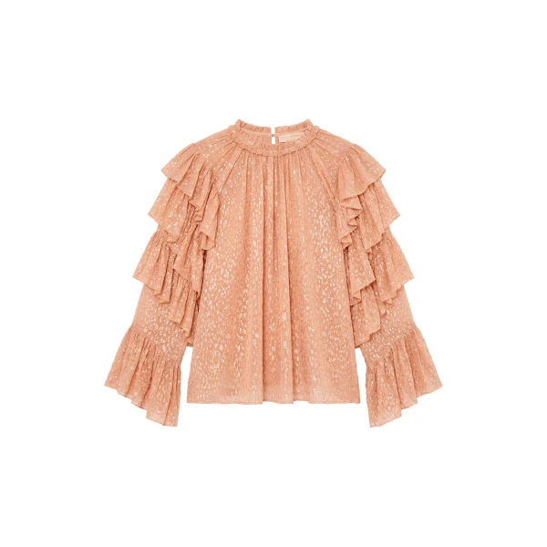 Elara Ruffle Top in Cosmos