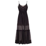 Ulla Johnson Imogen Dress in Noir | Midi Dresses | Coveti