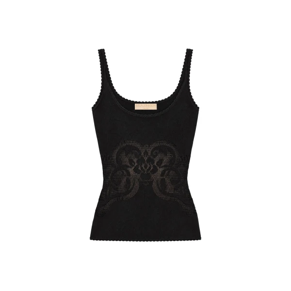 Ulla Johnson Ingrid Knit Tank Top in Noir | Sleeveless | Coveti