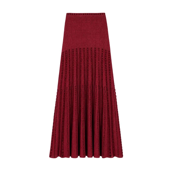 Lilah Midi Knit Skirt in Garnet