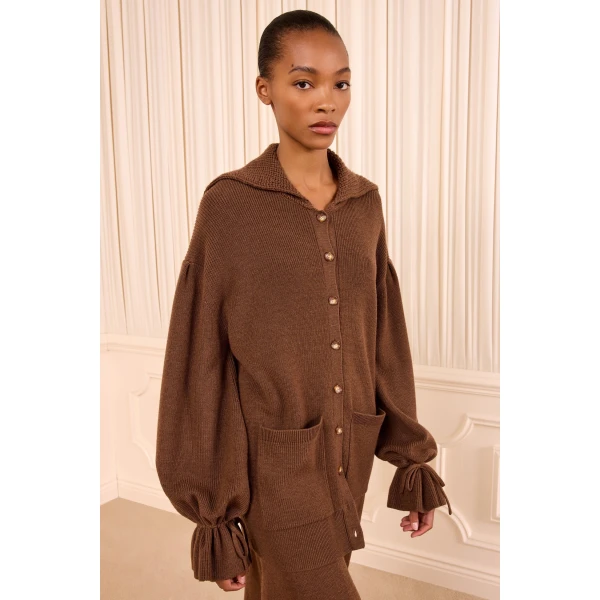 Ulla Johnson Makila Knit Cardigan in Clove