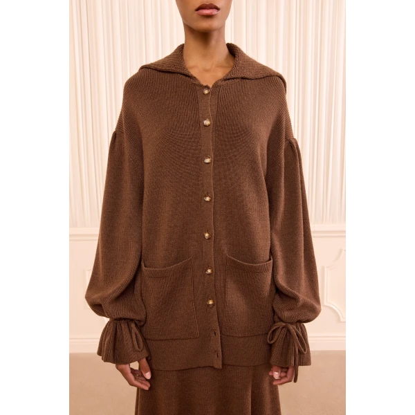 Ulla Johnson Makila Knit Cardigan in Clove