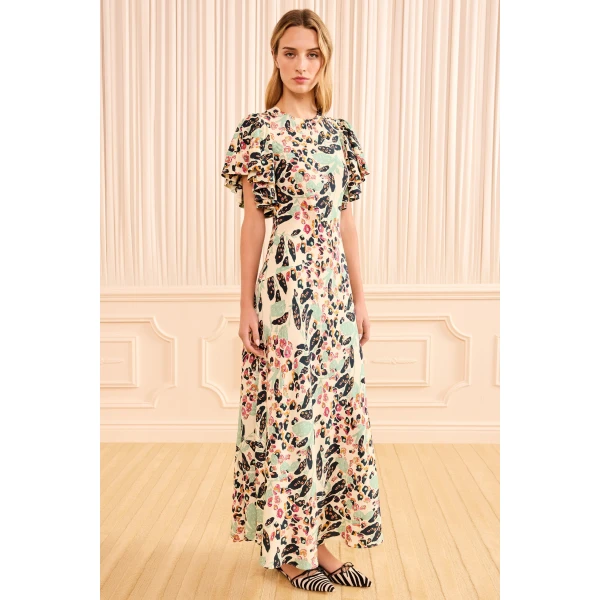 Ulla Johnson Mariam Flutter Sleeve Dress in Calla Lily