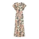 Ulla Johnson Mariam Flutter Sleeve Dress in Calla Lily | Midi Dresses | Coveti