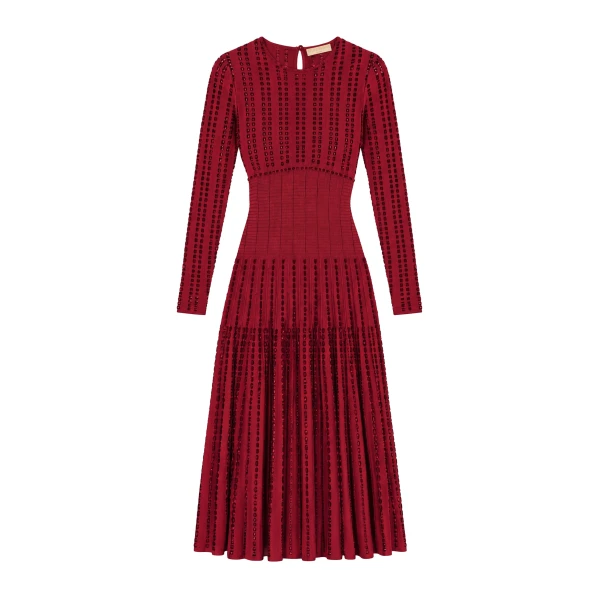 Ulla Johnson Maribel Knit Dress in Garnet | Midi Dresses | Coveti