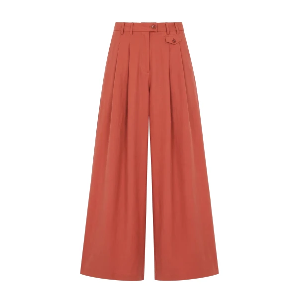 Motherwell Wide Leg Trouser in Bronze