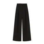 Ulla Johnson Motherwell Wide Leg Trouser in Noir | Wide leg pants | Coveti