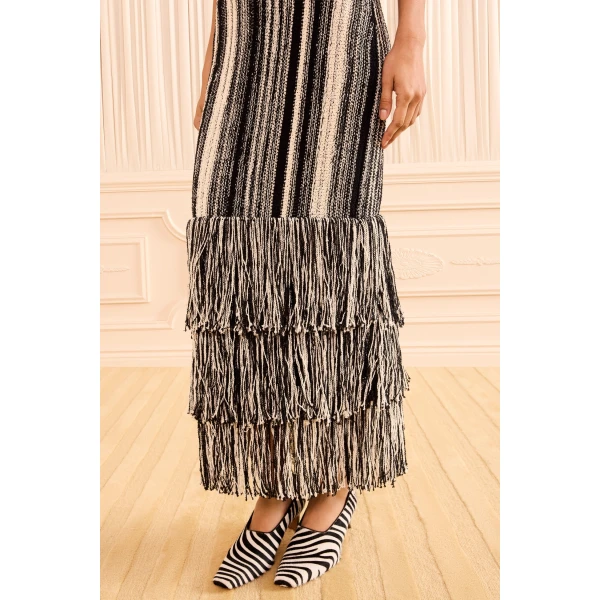 Ulla Johnson Nadine Knit Dress in Noir and Gardenia