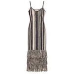 Ulla Johnson Nadine Knit Dress in Noir and Gardenia | Midi Dresses | Coveti