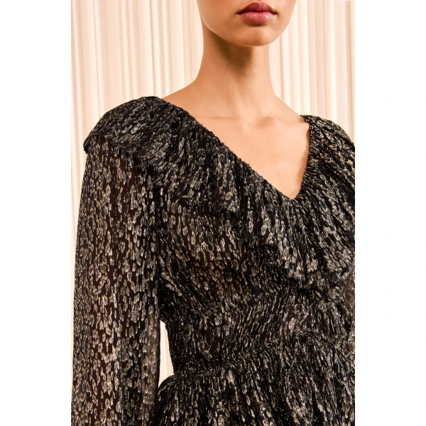 Ulla Johnson Odilia Ruffled Blouse in Noir