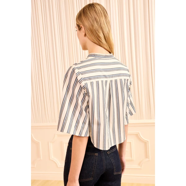 Ulla Johnson Perrine Blouse in Ecru Stripe