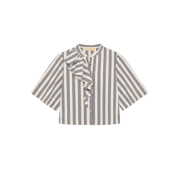 Perrine Blouse in Ecru Stripe