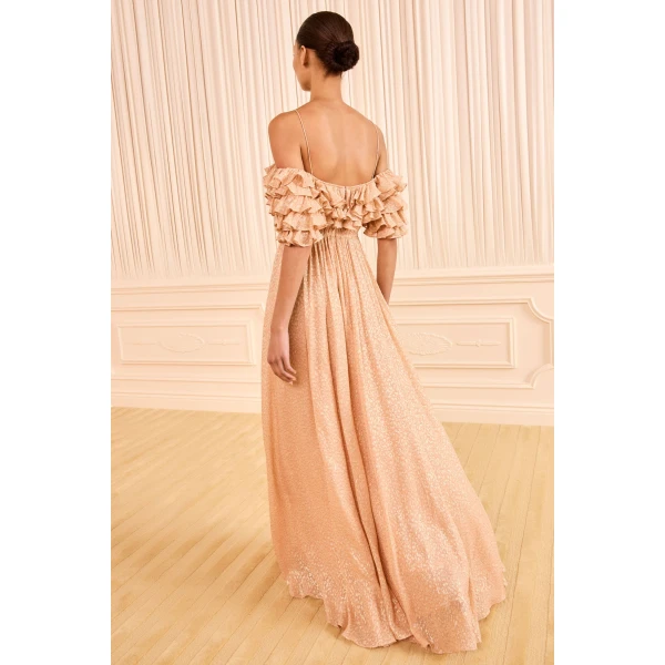 Ulla Johnson Persephone Off the Shoulder Gown in Cosmos