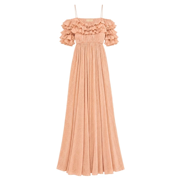 Persephone Off the Shoulder Gown in Cosmos