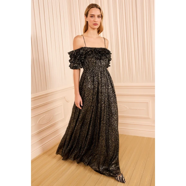 Ulla Johnson Persephone Off the Shoulder Gown in Noir
