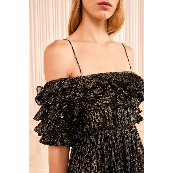 Ulla Johnson Persephone Off the Shoulder Gown in Noir
