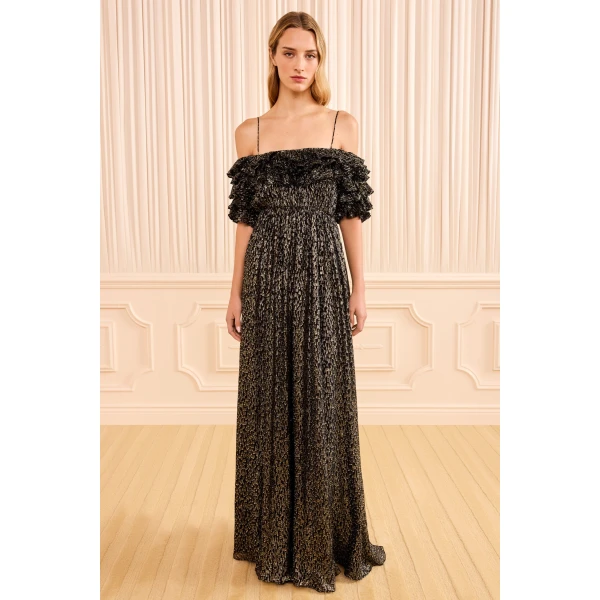 Ulla Johnson Persephone Off the Shoulder Gown in Noir