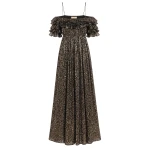 Ulla Johnson Persephone Off the Shoulder Gown in Noir | Evening Gowns | Coveti