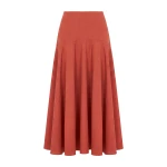 Ulla Johnson Rosara Flared Midi Skirt in Bronze | Midi Skirts | Coveti