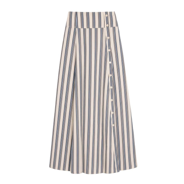 Rosenne Midi Skirt in Ecru Stripe