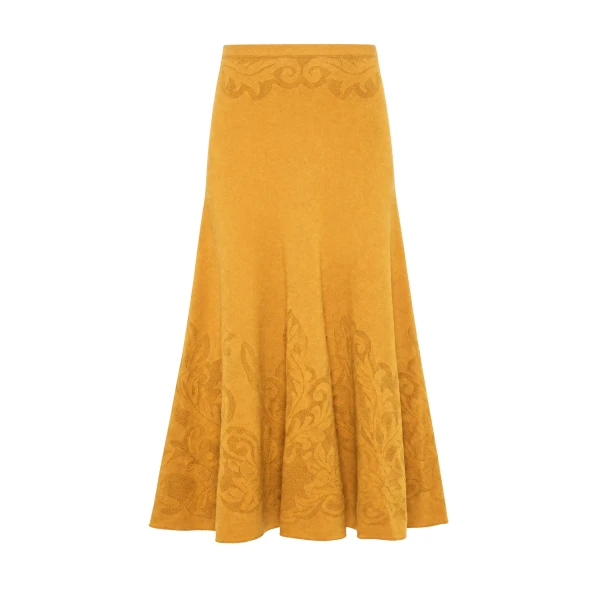 Ulla Johnson Rosina Midi Knit Skirt in Topaz | Midi Skirts | Coveti