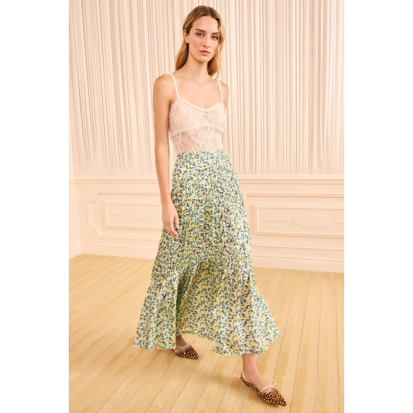 Ulla Johnson Samira Midi Skirt in Acacia