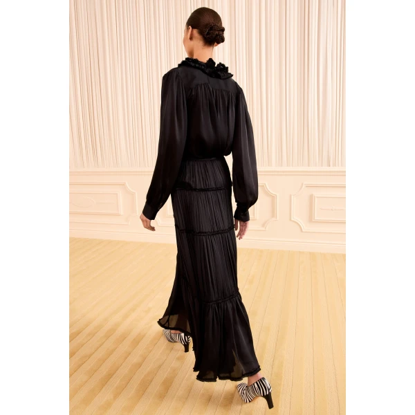 Ulla Johnson Samira Midi Skirt in Noir