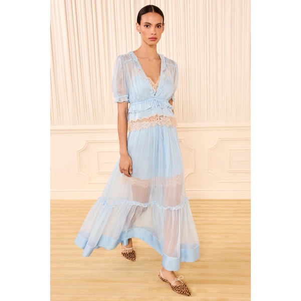 Ulla Johnson Selene Puff Sleeve Top in Hydrangea