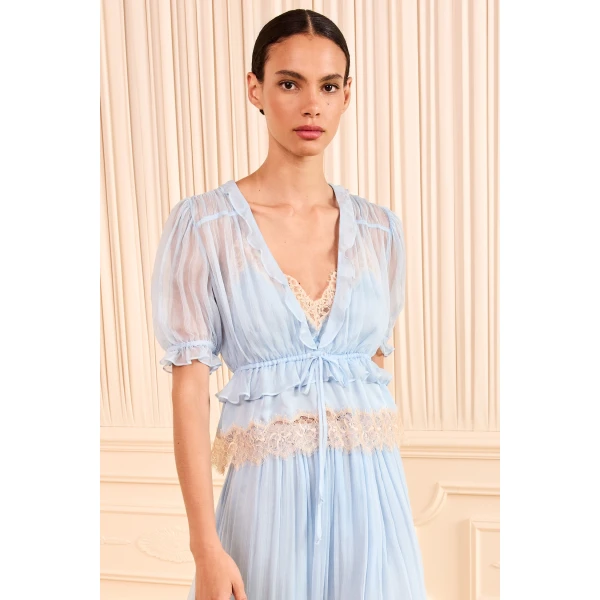 Ulla Johnson Selene Puff Sleeve Top in Hydrangea