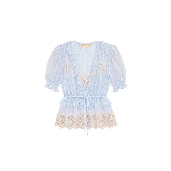 Selene Puff Sleeve Top in Hydrangea