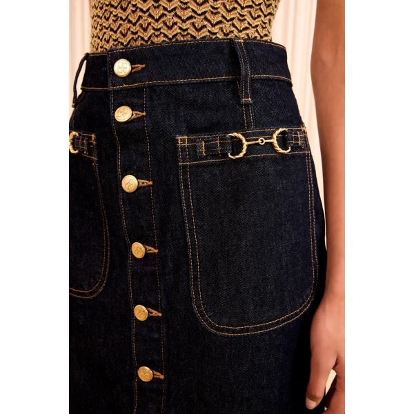 Ulla Johnson The Lisbet Denim Skirt in Tigris