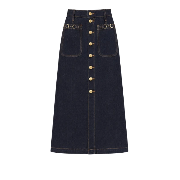 Ulla Johnson The Lisbet Denim Skirt in Tigris | Denim Skirts | Coveti