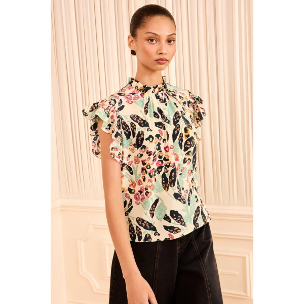 Ulla Johnson Twyla Ruched Top in Calla Lily