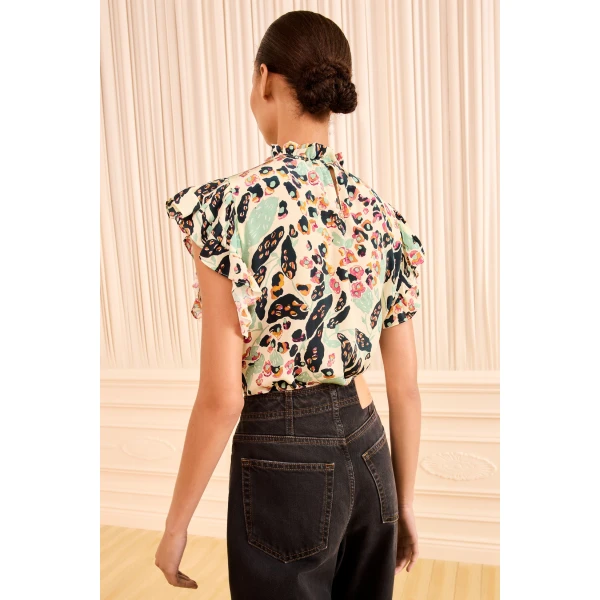 Ulla Johnson Twyla Ruched Top in Calla Lily