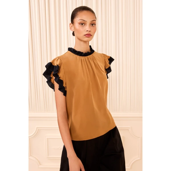 Ulla Johnson Twyla Ruched Top in Canyon
